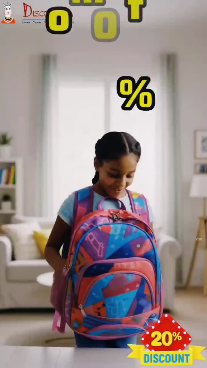 Visuel original de la publicité Discorama pour la rentrée scolaire 2025